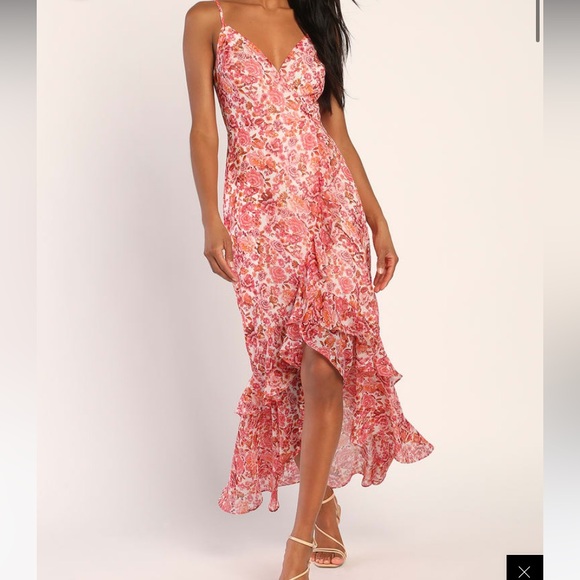 Lulus pink floral dress size small - Picture 1 of 4
